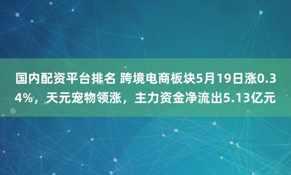 国内配资平台排名 跨境电商板块5月19日涨0.34%，天元宠物领涨，主力资金净流出5.13亿元