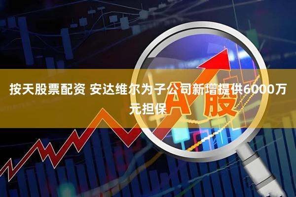 按天股票配资 安达维尔为子公司新增提供6000万元担保